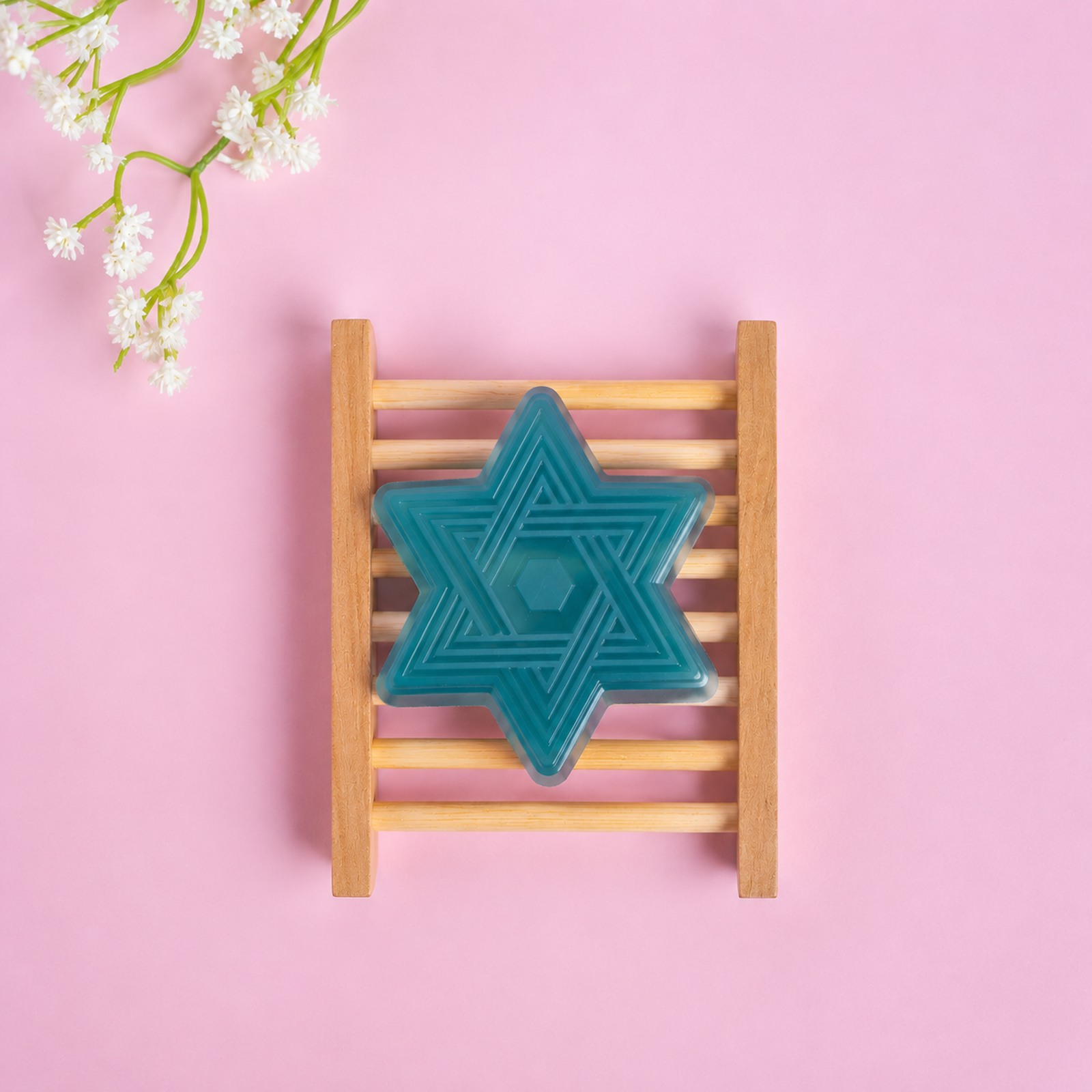 סבון מגן דויד תכלת שקוף